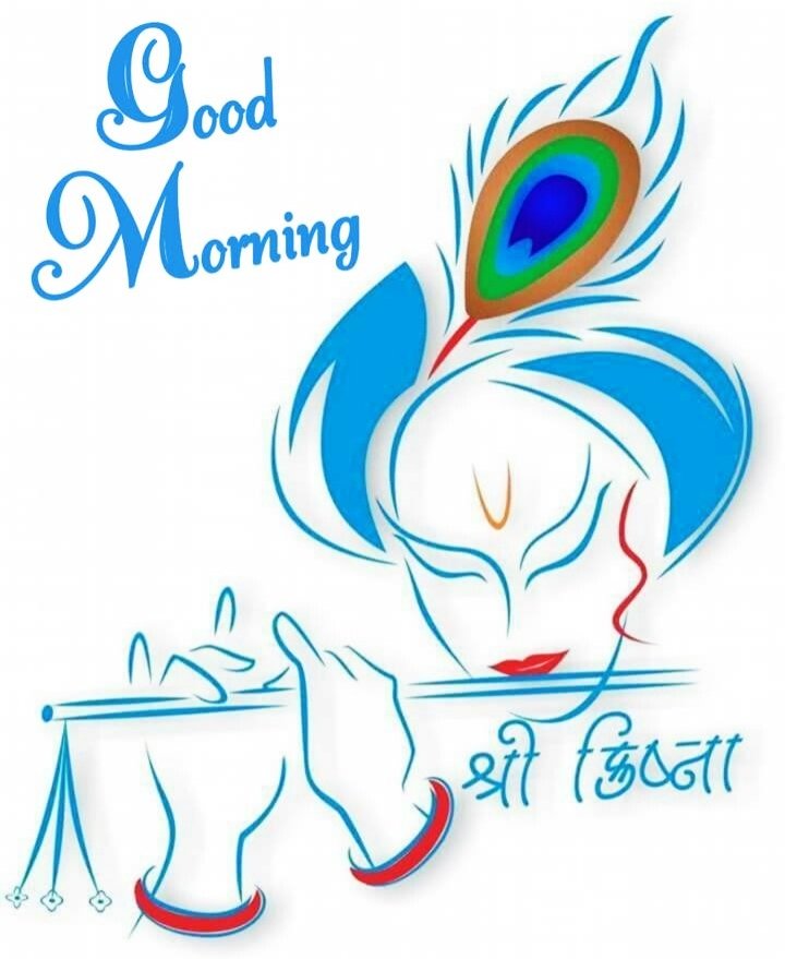 Color Art Krishna Good Morning Images For Whatsapp