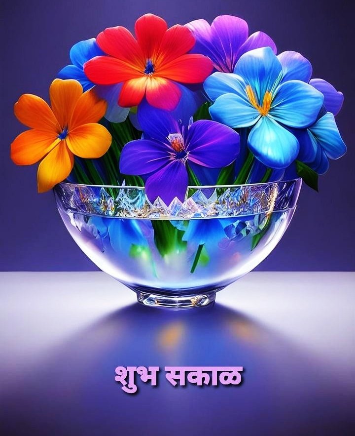 Good Morning Images In Marathi With Flowers