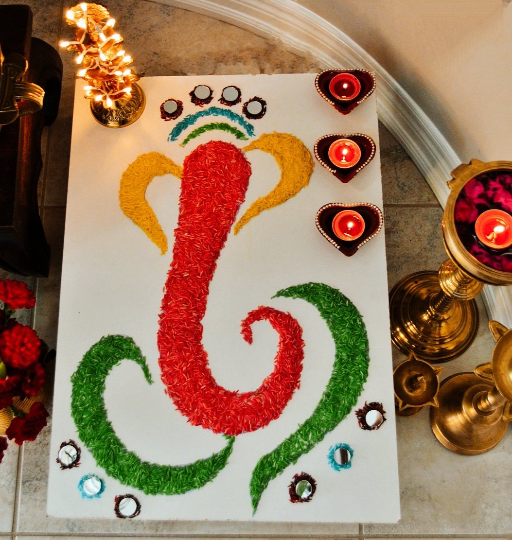 Easy Ganesh Chaturthi Rangoli