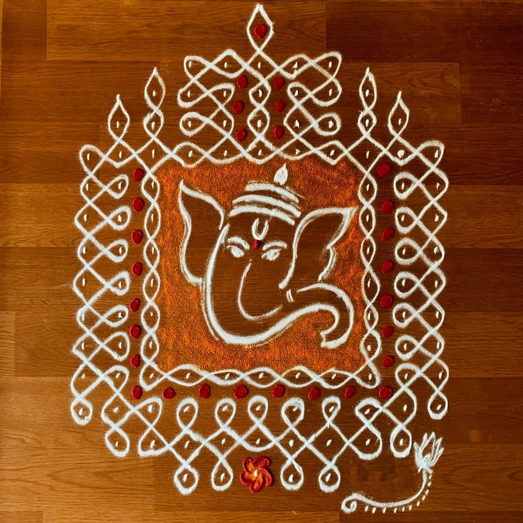 Easy Rangoli Design For Ganesh Chaturthi