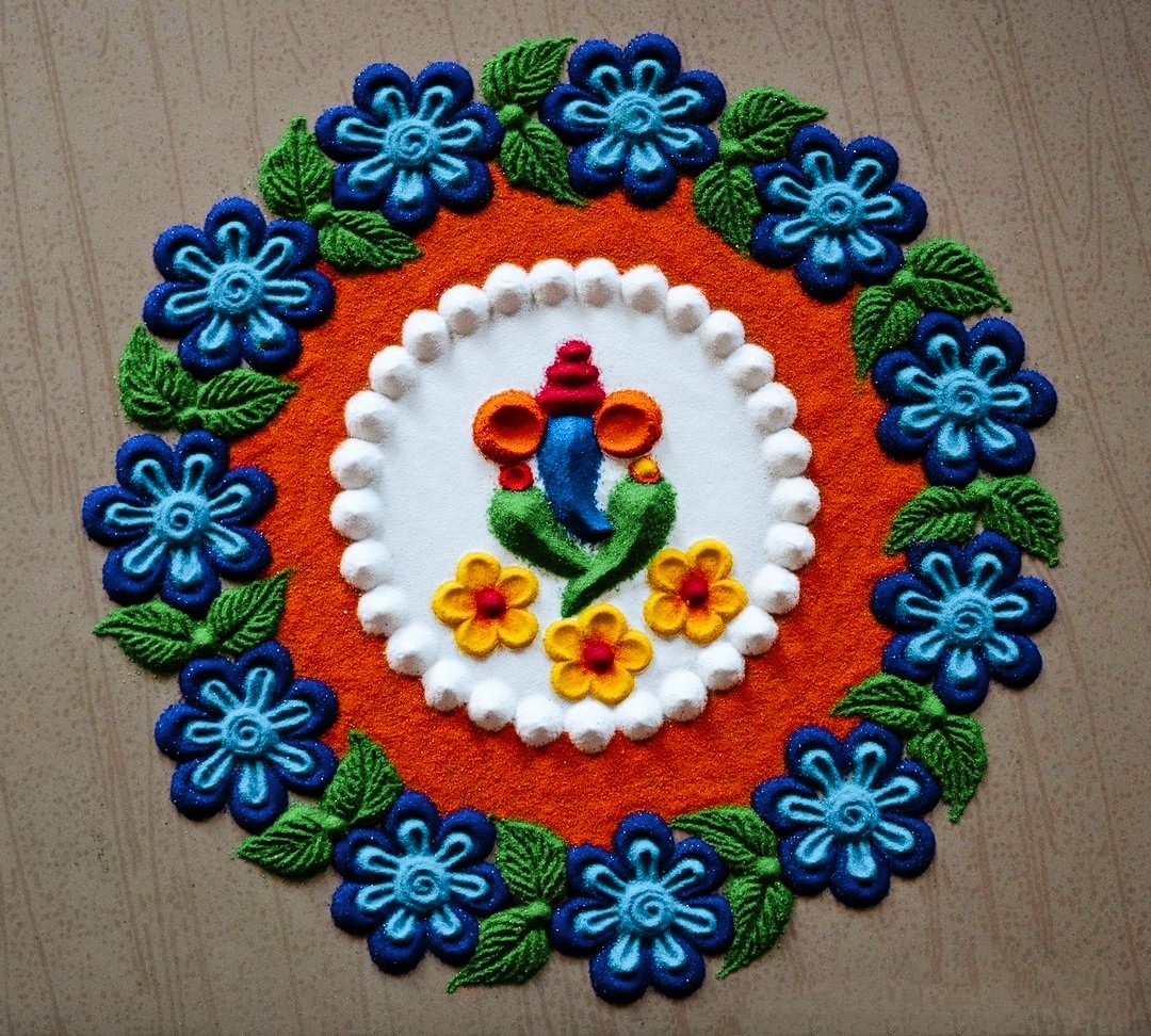 Easy Rangoli Designs For Ganesh Chaturthi