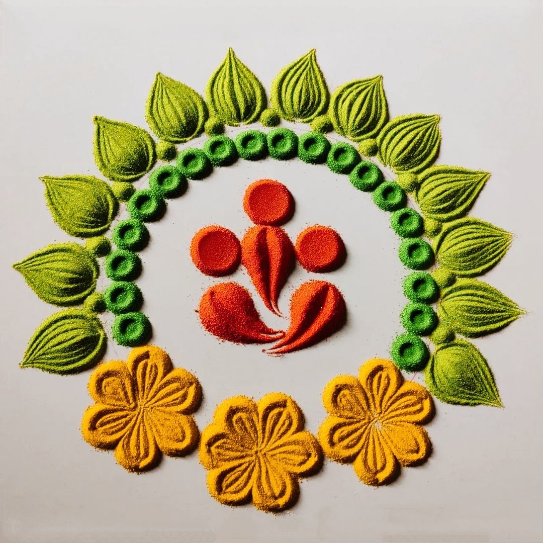 Ganesh Chaturthi Rangoli Simple